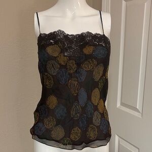 BCBG Silk Lace trim camisole top XS